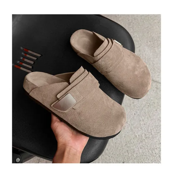 Design Suede Clog Slipper Black - 13