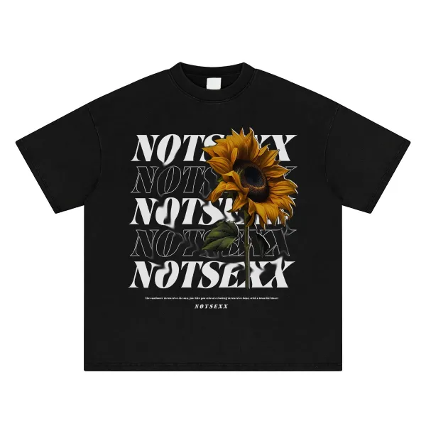 Design NOTSEXX Sunflower Graphic T-Shirt White T-Shirts - 6