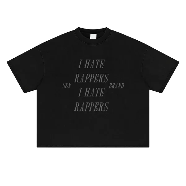 Design NOTSEX I Hate Rappers Brand Acid Wash Long Sleeve T-Shirt Black T-Shirts - 25