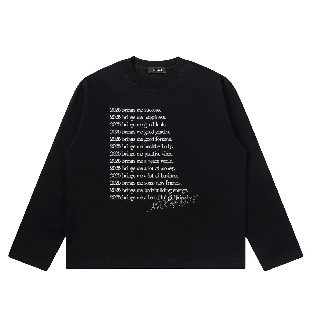 Pure black BOXY short width long sleeved version