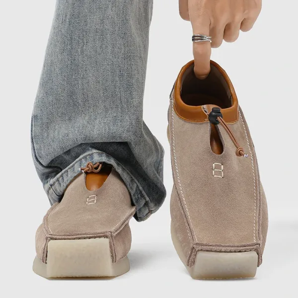 Balenciaga Hourglass Loafers Beige Suede Casual Shoes - 1