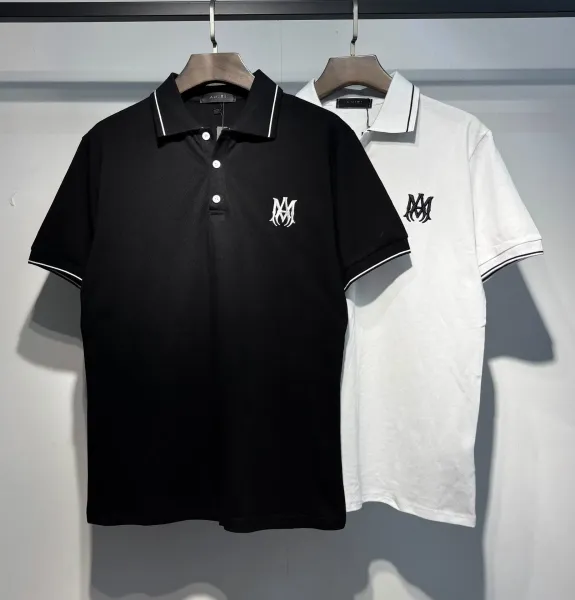 Design Logo Embroidered Black Polo with White Trim Polo Shirt - 19