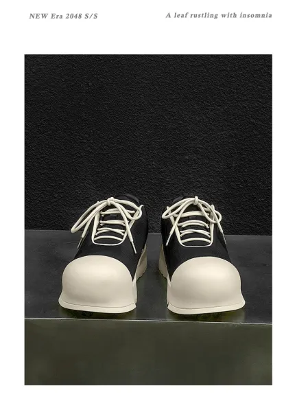 Design 1726 Black Canvas Toe Cap Sneakers Chunky Sneakers - 8