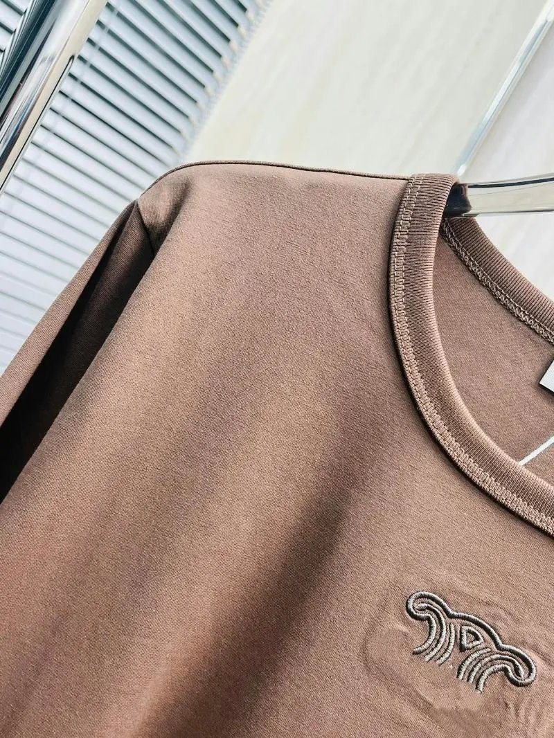 Design Long Sleeve Crewneck Top in Mauve Beige T-Shirts - 11