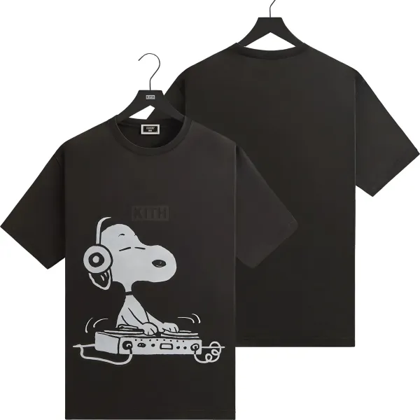 Kith x Peanuts Snoopy DJ Black T-Shirt - 1