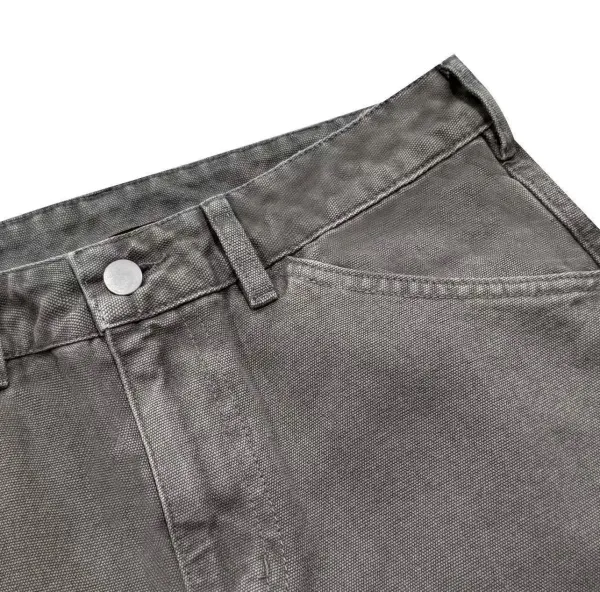 Design Cargo Pants Light Gray Washed Utility Pants - 9