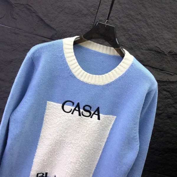 BLANCA Casa Graphic Knit Sweater Beige Purple - 7