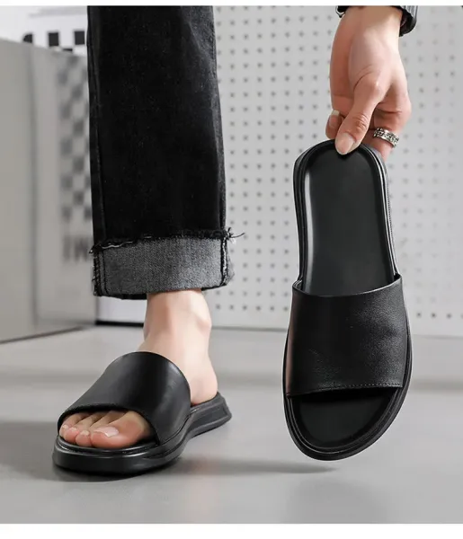 Design Slide Sandal Black Slippers - 13