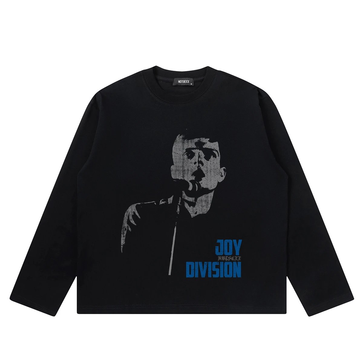 Design Joy Division Graphic Cropped T-Shirt Black T-Shirts - 16