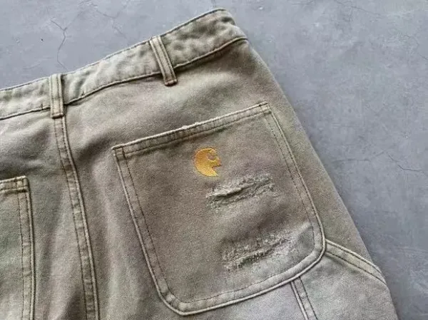 Design Cargo Pants Light Gray Washed Utility Pants - 34