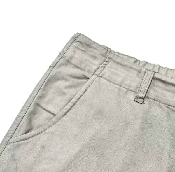 Design Cargo Pants Light Gray Washed Utility Pants - 43