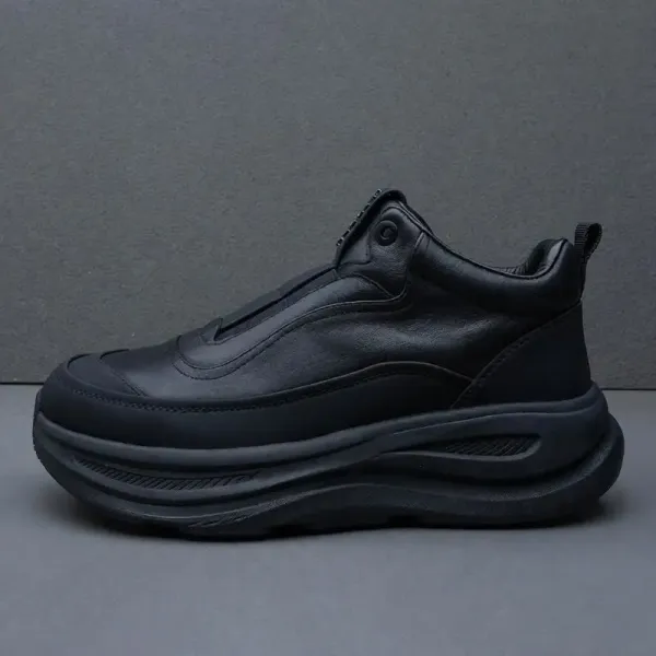Design Chunky Leather Slip-On Sneaker Black - 1