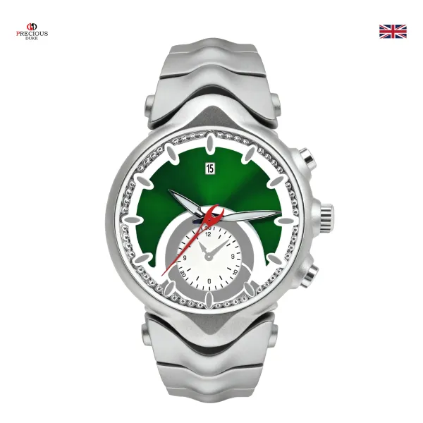 Design Precious Duke Chronograph Green Dial Silver Watch Watches - 1