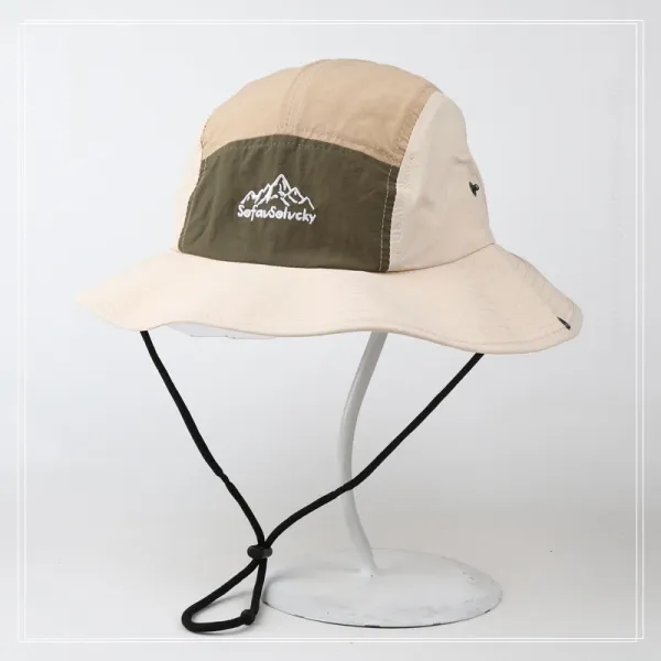 Human Made Bucket Hat Olive Brown Yellow Patchwork - 5