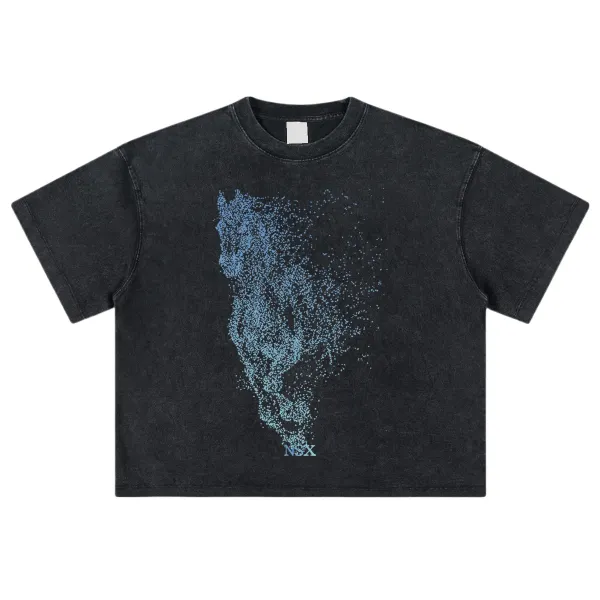 Design NOTSEXx Particle Wolf Long Sleeve T-Shirt Black T-Shirts - 24