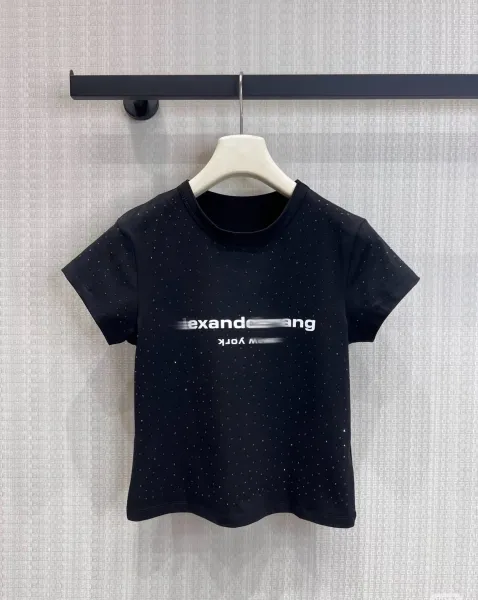 Alexander Wang Logo Print White Cropped T-Shirt - 8