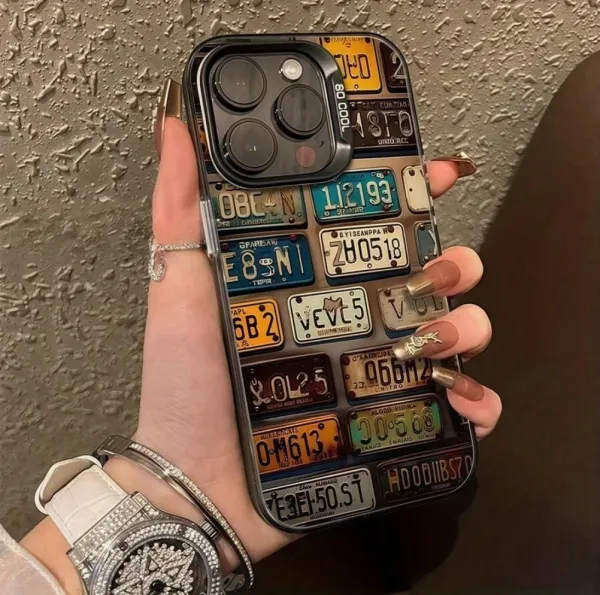 Design License Plate Collage Phone Case Multicolor Phone-Case - 2