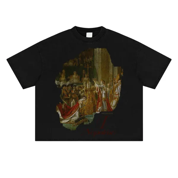 Design Napoleon Coronation Print Black T-Shirt - 12