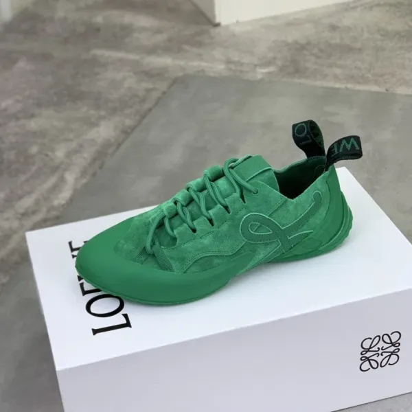 Loewe Puzzle Sneaker Green Suede Sneakers - 1