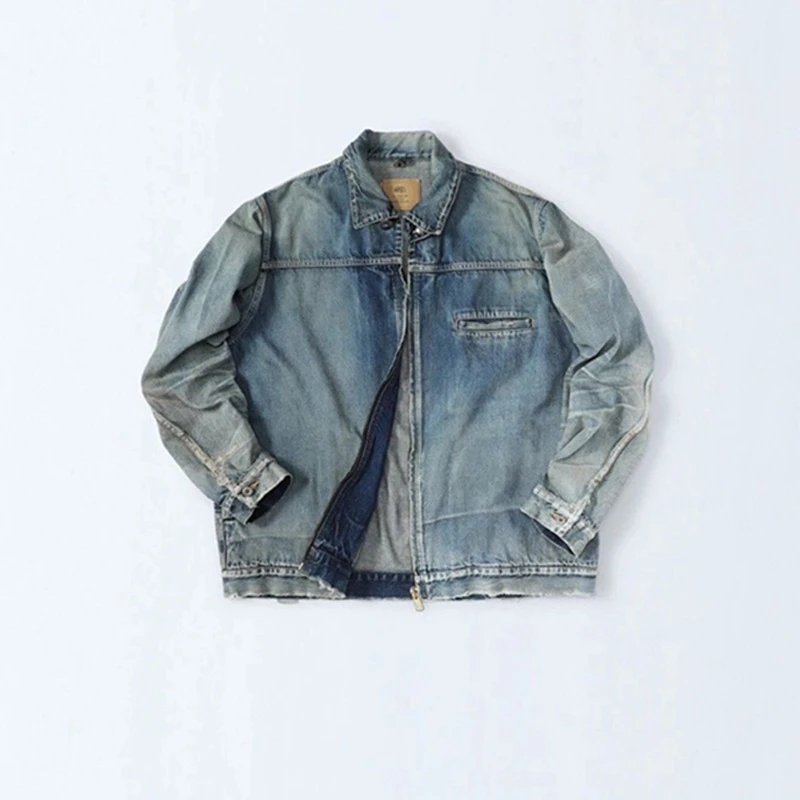 Denim Trucker Jacket Light Blue Washed Vintage