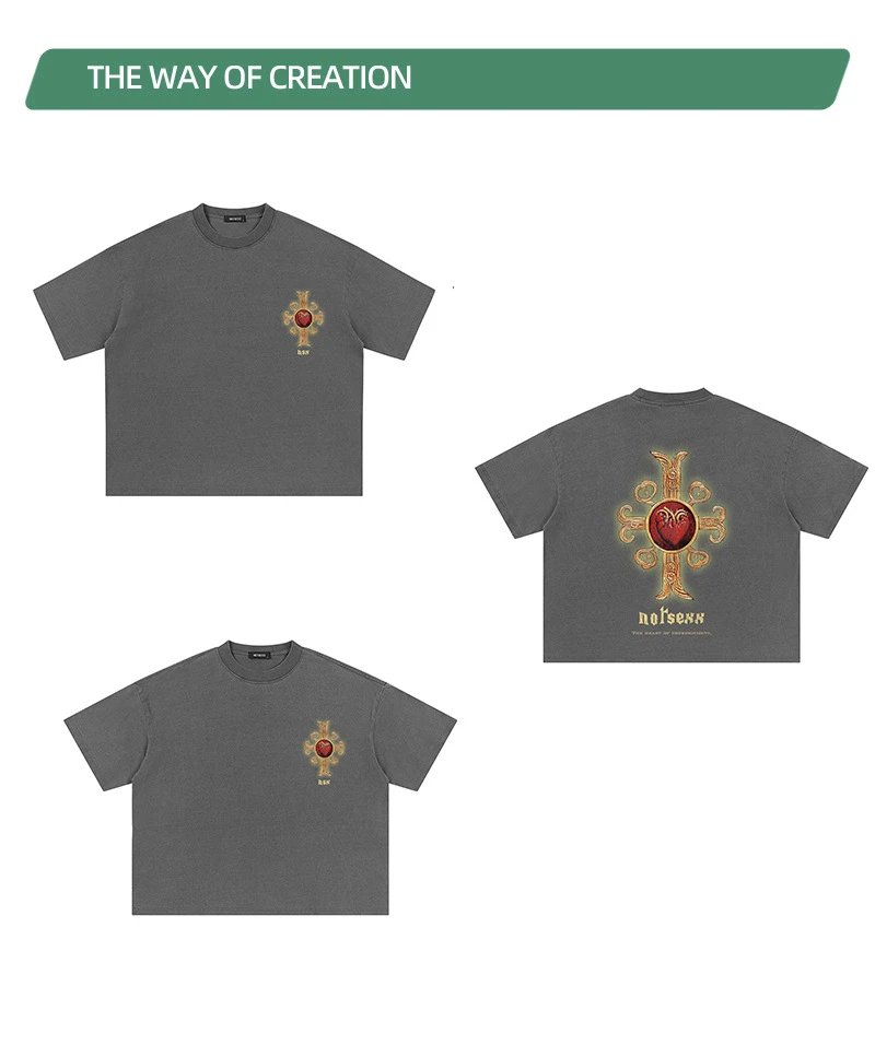 Design Nofsexx The Heart of Imprisonment Graphic T-Shirt Gray T-Shirts - 10