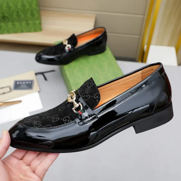 Gucci Horsebit Loafer Black Patent Leather GG Monogram Loafers - 3
