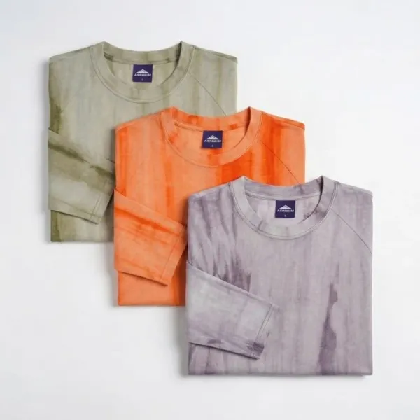 Design Clothing Warehouse Orange Tie-Dye Long Sleeve T-Shirt T-Shirts - 4
