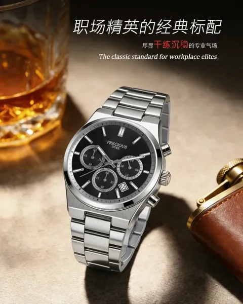 Design Precious Duke Chronograph Silver Stainless Steel Watch Watches - 6