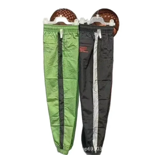 Design Track Pants Black with Silver Stripe Sweatpants - 3