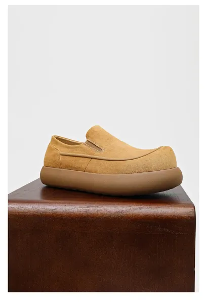 Design Suede Loafer Slip-On Beige Casual Shoes - 16