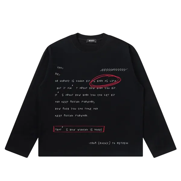 Design Rocky Quote Graphic Black T-Shirt - 11