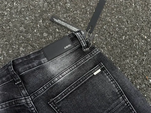 Amiri Distressed Logo Jeans Black - 4