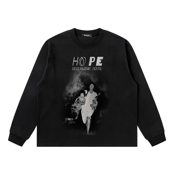 Design NOTSEXx HOPE Long Sleeve T-Shirt Black T-Shirts - 1