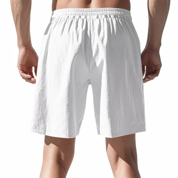 Design Drawstring Waist Shorts White - 34