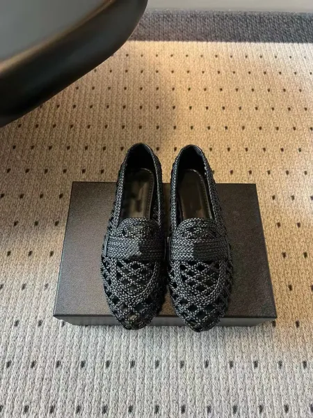 Bottega Veneta Woven Leather Loafers Black - 1