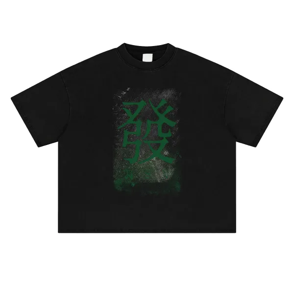 Design NOTGEXX Kanji Print Long Sleeve Tee Black T-Shirts - 16