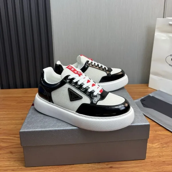 Prada Re-Nylon Sneakers White Black Red Sneakers - 1
