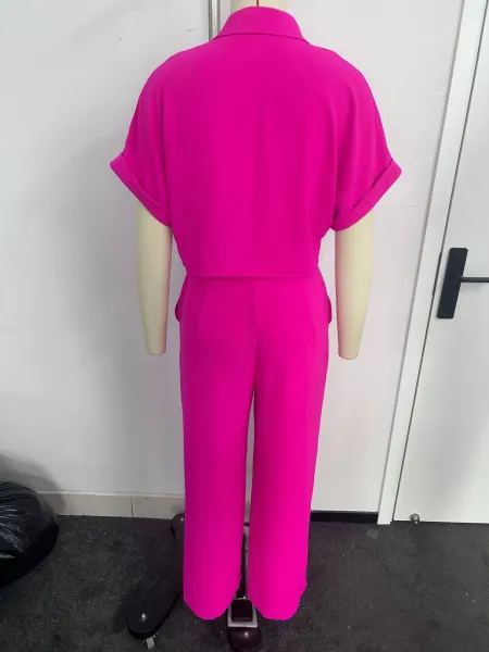 Design Two-Piece Shirt and Pants Set in Vibrant Blue - 5