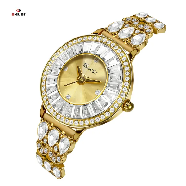 Design Belbi Crystal-Embellished Gold-Tone Quartz Watch Watches - 18