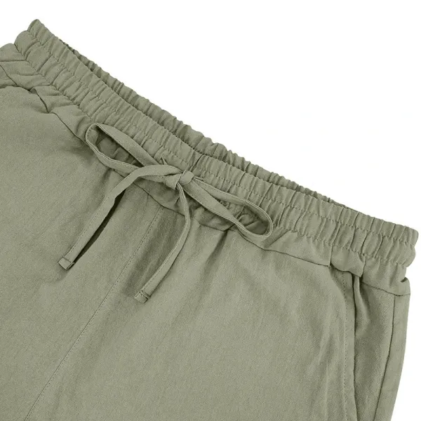 Design Drawstring Waist Shorts White - 87