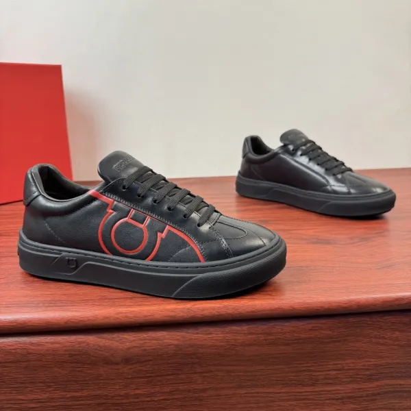 Hogan H222 Black and White Leather Sneakers - 3
