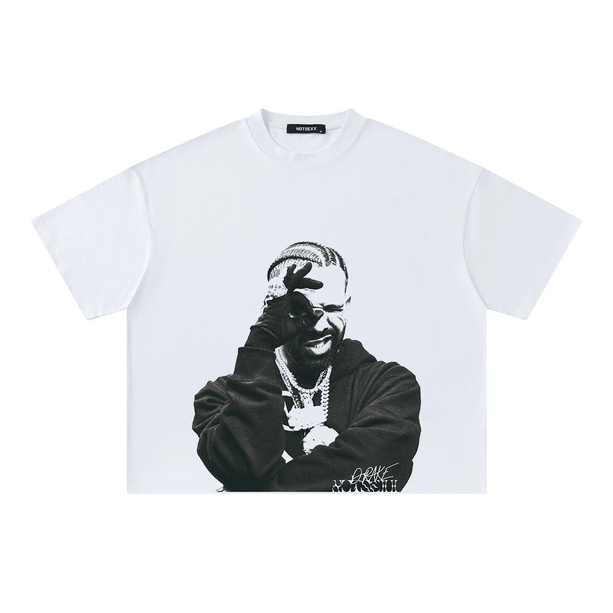 NOTSEXX Drake Black Graphic Oversized T-Shirt