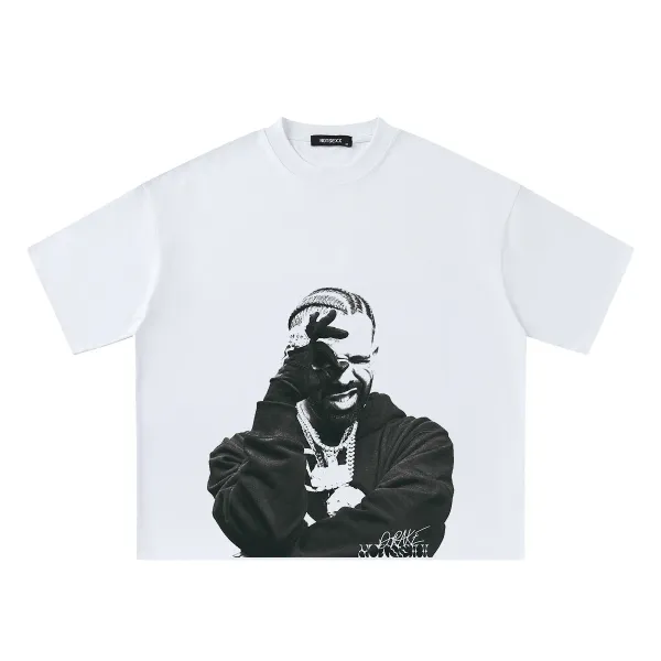 Design NOTSEXX Drake Graphic Print White T-Shirt T-Shirts - 1