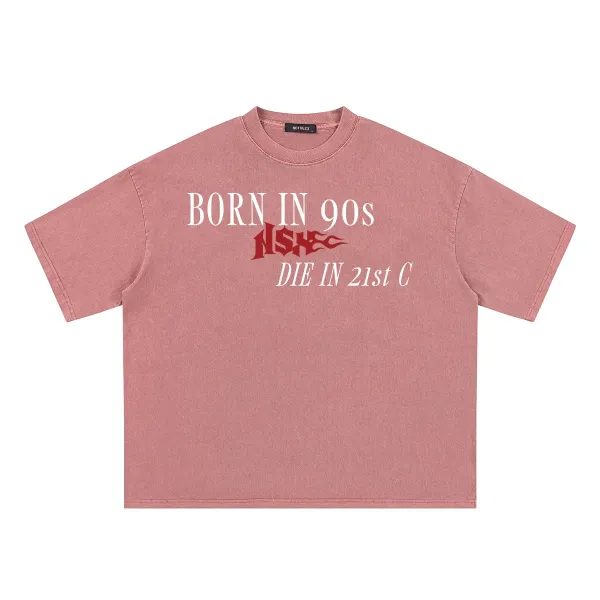 Design NOTBEXX Born In 90s Die In 21st C Pink T-Shirt T-Shirts - 1