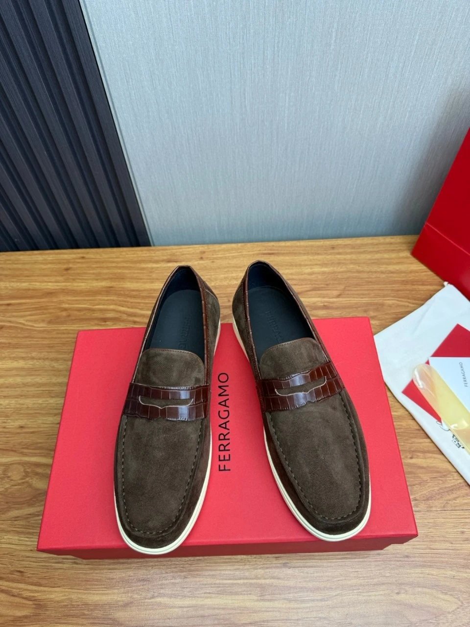 Hogan HXM281 White Suede Loafer - 6