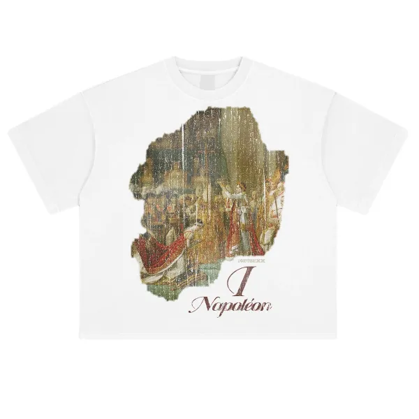 Design Napoleon Coronation Print Black T-Shirt - 10