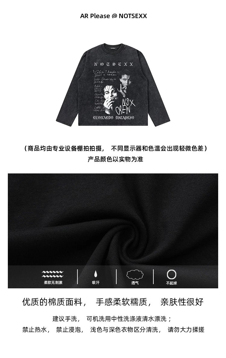 Design NOTSEXX x Leonardo DiCaprio NSX Crew Black T-Shirt T-Shirts - 7