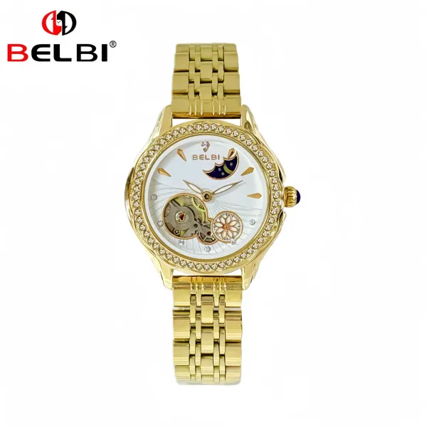 Design BELBI Moon Phase Mechanical Watch Rose Gold Watches - 21