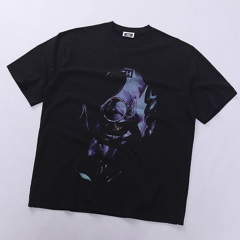 Design Cityscape Figure Print Black T-Shirt - 22