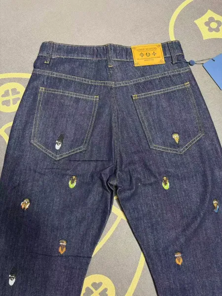 Louis Vuitton Embellished Flared Jeans Navy - 3